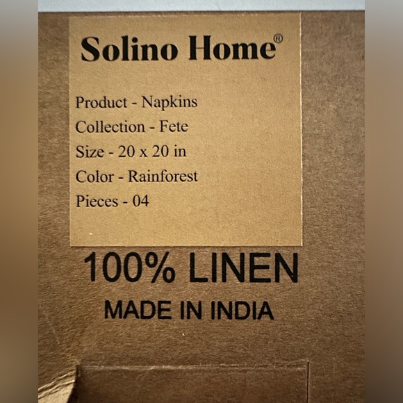 Solino Home 100% Linen Napkins - Picture 3 of 9